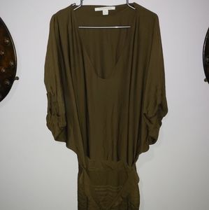 Diane von Furstenberg size 10 silk dress olive green